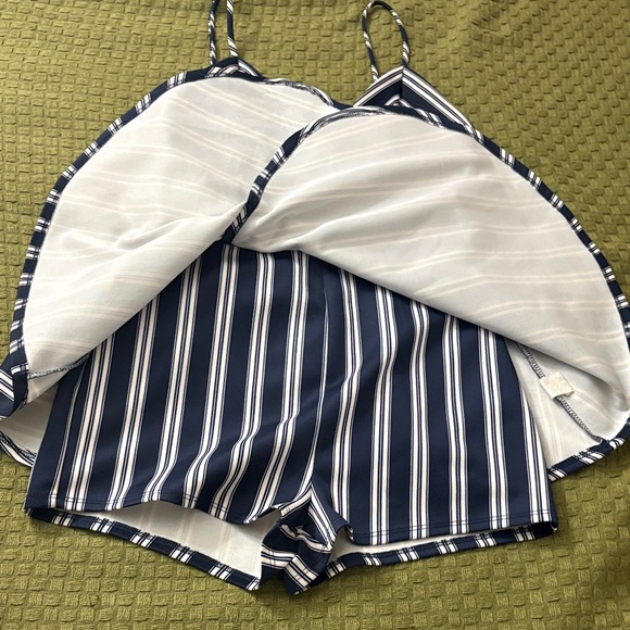 a'gaci Navy and White Striped Mini Dress - Picture 6 of 9